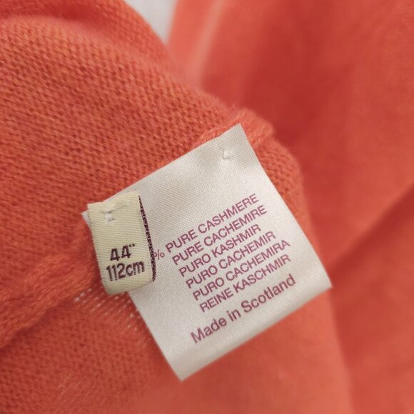 ISLE OF SKYE Scotland Orange 100% Cashmere Open Front Cardigan Size 44" - Picture 6 of 7